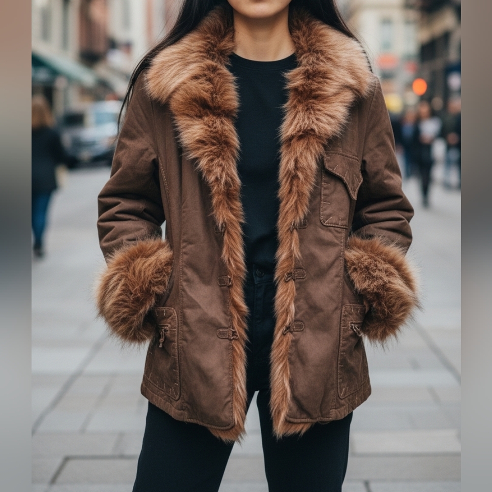 Danier XS Leather Jacket with Fox Fur 6548
